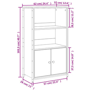 vidaXL Highboard Smoked Oak 62x32x103.5 cm Engineered Wood