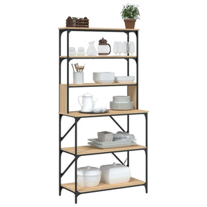 vidaXL Baker's Rack 6-Tier Sonoma Oak 90x40x180 cm Engineered Wood