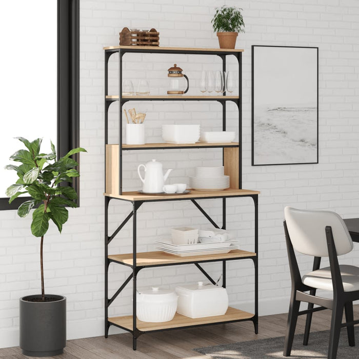 vidaXL Baker's Rack 6-Tier Sonoma Oak 90x40x180 cm Engineered Wood