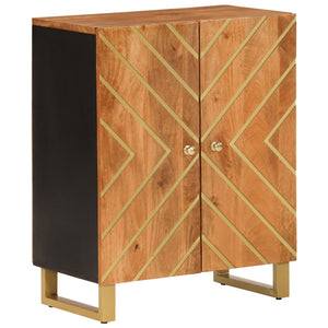 vidaXL Side Cabinet Brown and Black 60x33.5x75 cm Solid Wood Mango