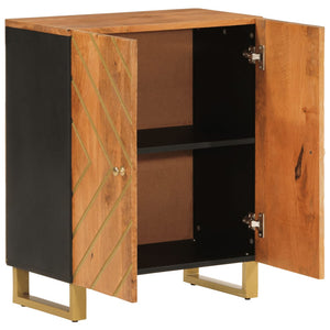 vidaXL Side Cabinet Brown and Black 60x33.5x75 cm Solid Wood Mango