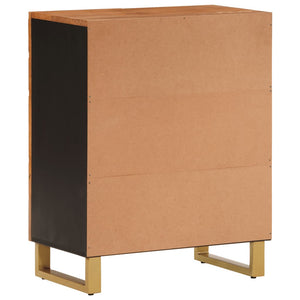 vidaXL Side Cabinet Brown and Black 60x33.5x75 cm Solid Wood Mango