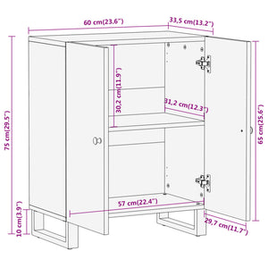 vidaXL Side Cabinet Brown and Black 60x33.5x75 cm Solid Wood Mango