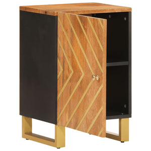 vidaXL Bathroom Cabinet Brown and Black 38x33.5x58 cm Solid Wood Mango