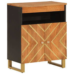 vidaXL Side Cabinet Brown and Black 60x33.5x75 cm Solid Wood Mango