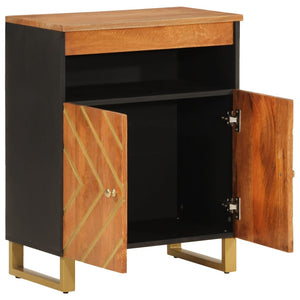 vidaXL Side Cabinet Brown and Black 60x33.5x75 cm Solid Wood Mango