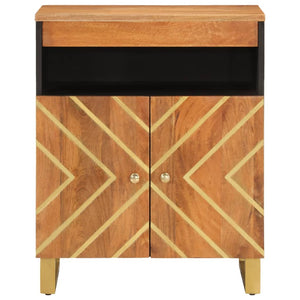 vidaXL Side Cabinet Brown and Black 60x33.5x75 cm Solid Wood Mango