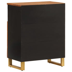 vidaXL Side Cabinet Brown and Black 60x33.5x75 cm Solid Wood Mango