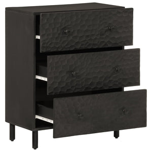 vidaXL Side Cabinet Black 60x33x75 cm Solid Wood Mango