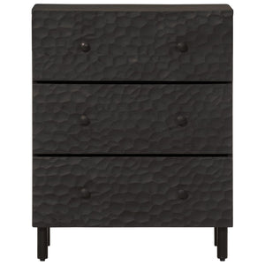 vidaXL Side Cabinet Black 60x33x75 cm Solid Wood Mango