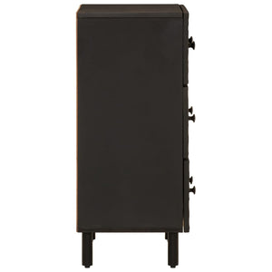 vidaXL Side Cabinet Black 60x33x75 cm Solid Wood Mango