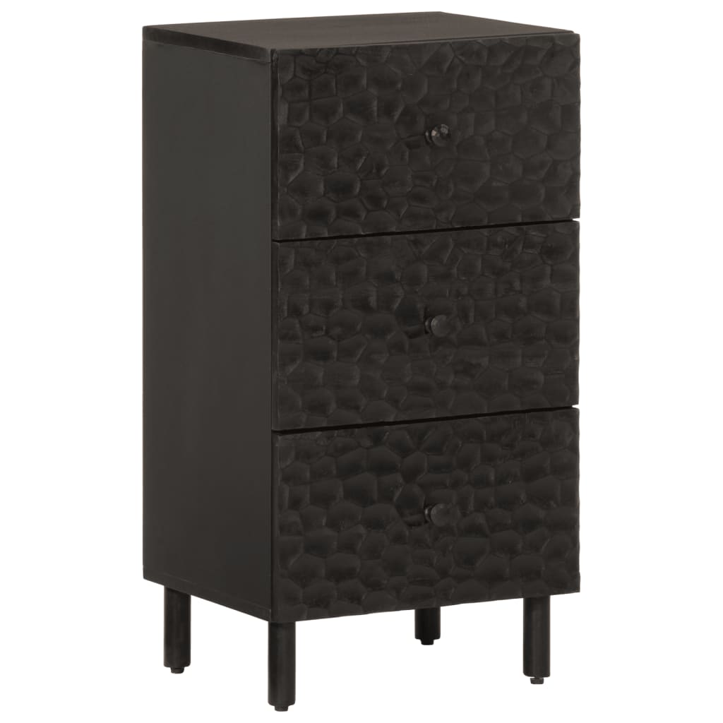 vidaXL Side Cabinet Black 40x33x75 cm Solid Wood Mango