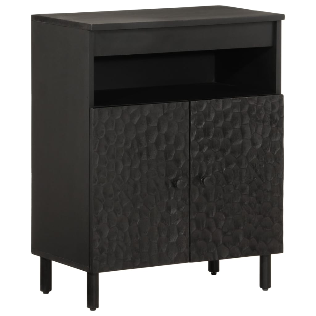 vidaXL Side Cabinet Black 60x33x75 cm Solid Wood Mango