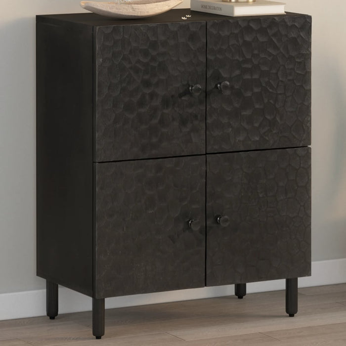 vidaXL Side Cabinet Black 60x33x75 cm Solid Wood Mango