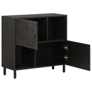 vidaXL Side Cabinet Black 80x33x75 cm Solid Wood Mango