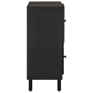 vidaXL Side Cabinet Black 80x33x75 cm Solid Wood Mango