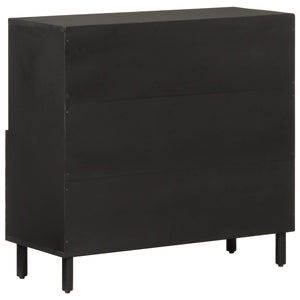 vidaXL Side Cabinet Black 80x33x75 cm Solid Wood Mango