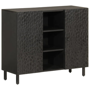 vidaXL Side Cabinet Black 90x33x75 cm Solid Wood Mango