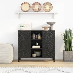 vidaXL Side Cabinet Black 90x33x75 cm Solid Wood Mango