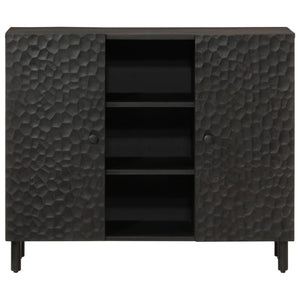 vidaXL Side Cabinet Black 90x33x75 cm Solid Wood Mango