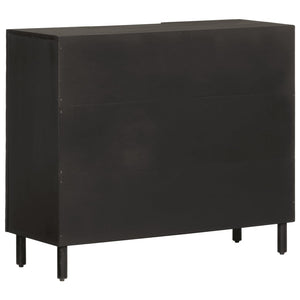 vidaXL Side Cabinet Black 90x33x75 cm Solid Wood Mango