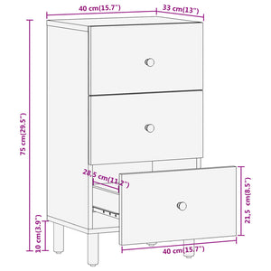 vidaXL Side Cabinet 40x33x75 cm Solid Wood Mango