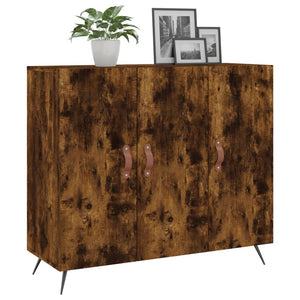 vidaXL Sideboard Smoked Oak 90x34x80 cm Engineered Wood