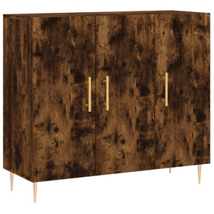 vidaXL Sideboard Smoked Oak 90x34x80 cm Engineered Wood