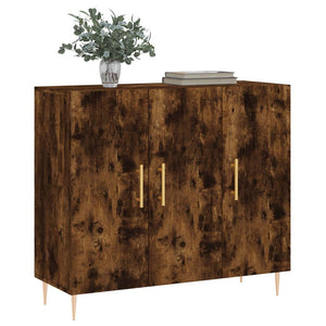 vidaXL Sideboard Smoked Oak 90x34x80 cm Engineered Wood