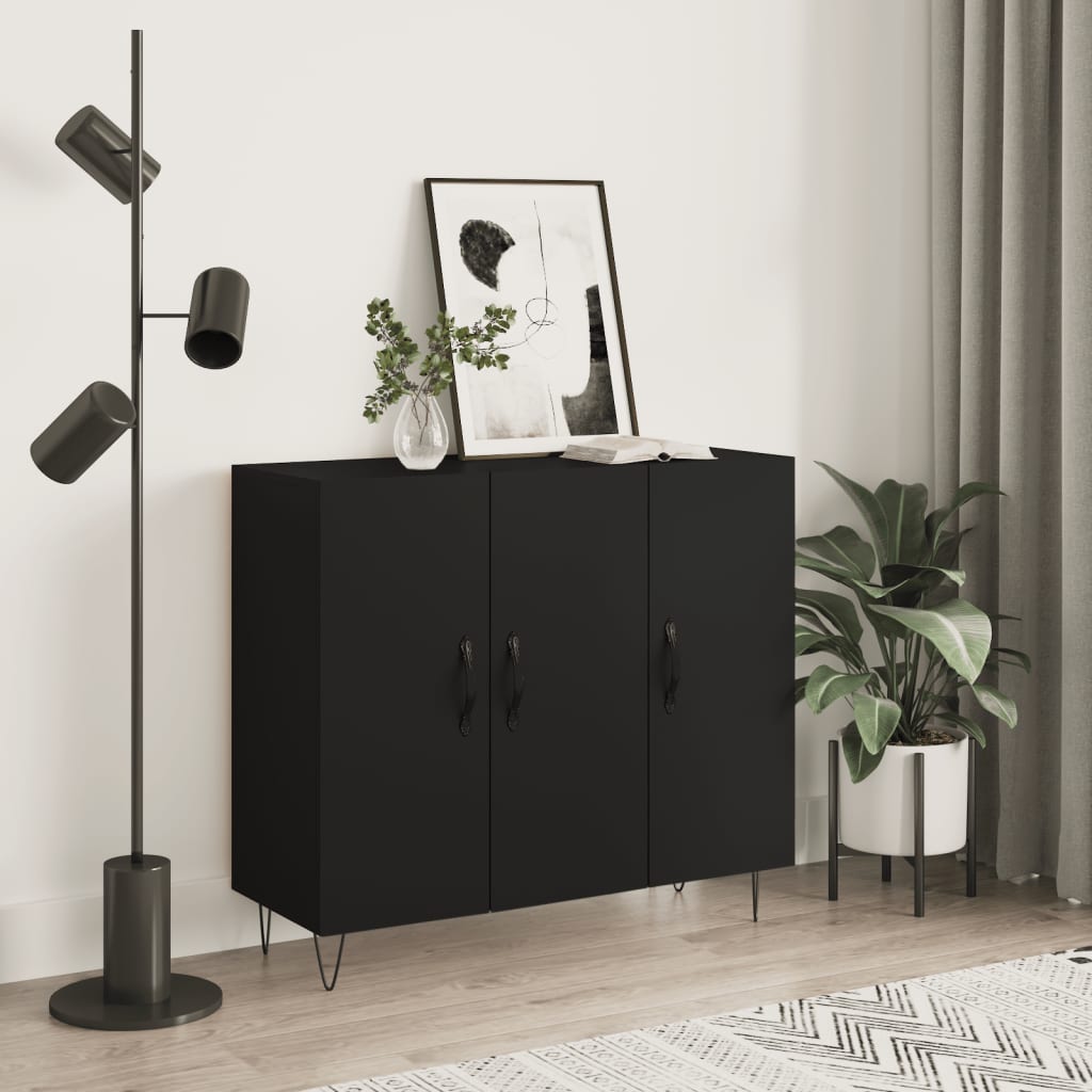 vidaXL Sideboard Black 90x34x80 cm Engineered Wood