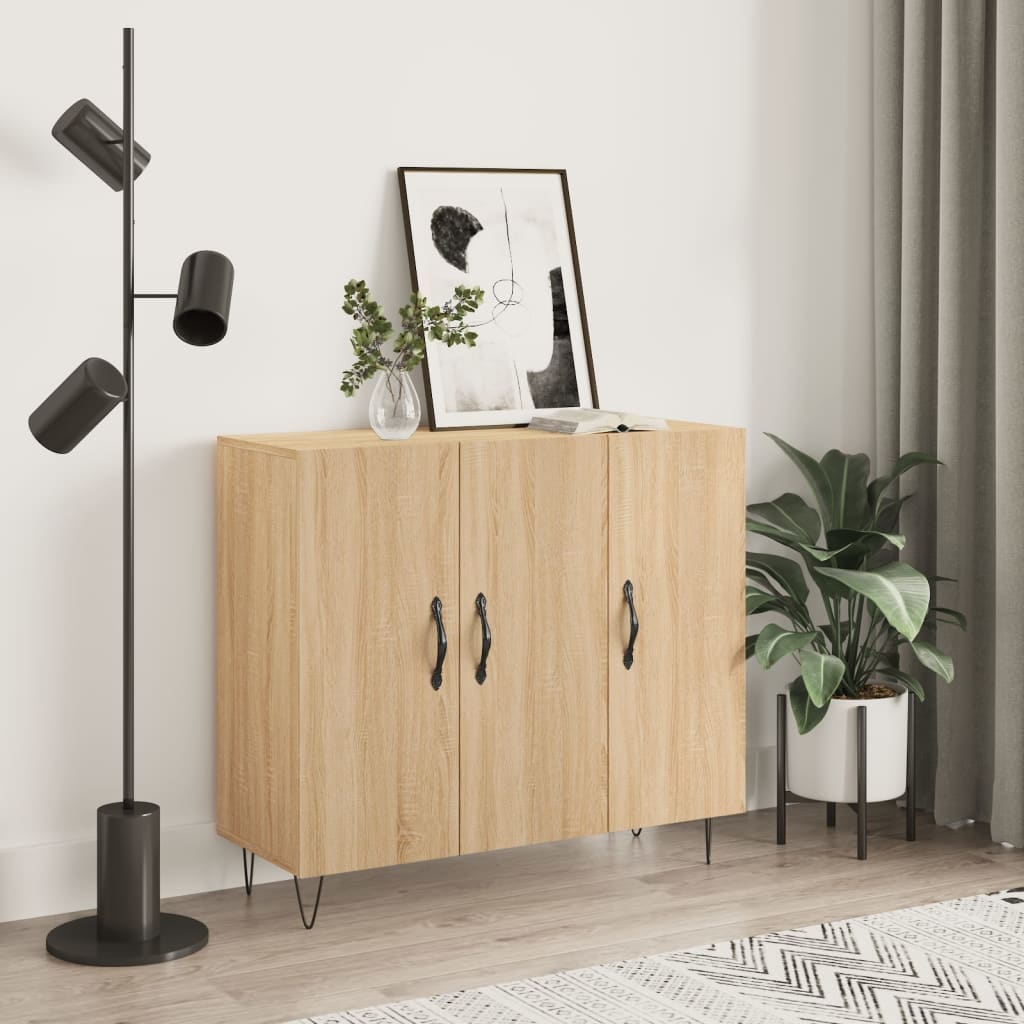 vidaXL Sideboard Sonoma Oak 90x34x80 cm Engineered Wood