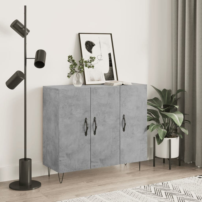 vidaXL Sideboard Concrete Grey 90x34x80 cm Engineered Wood