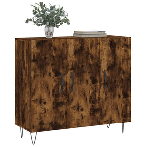 vidaXL Sideboard Smoked Oak 90x34x80 cm Engineered Wood