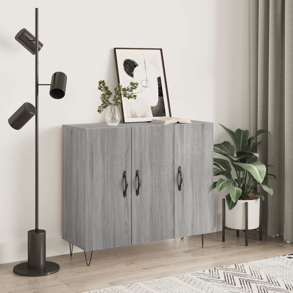 vidaXL Sideboard Grey Sonoma 90x34x80 cm Engineered Wood