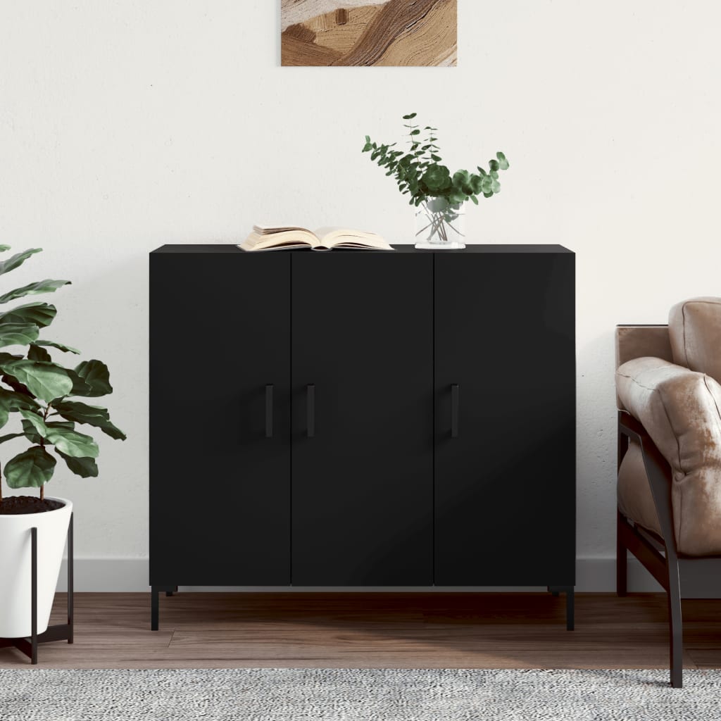 vidaXL Sideboard Black 90x34x80 cm Engineered Wood