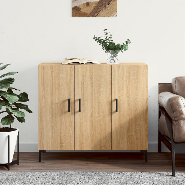 vidaXL Sideboard Sonoma Oak 90x34x80 cm Engineered Wood