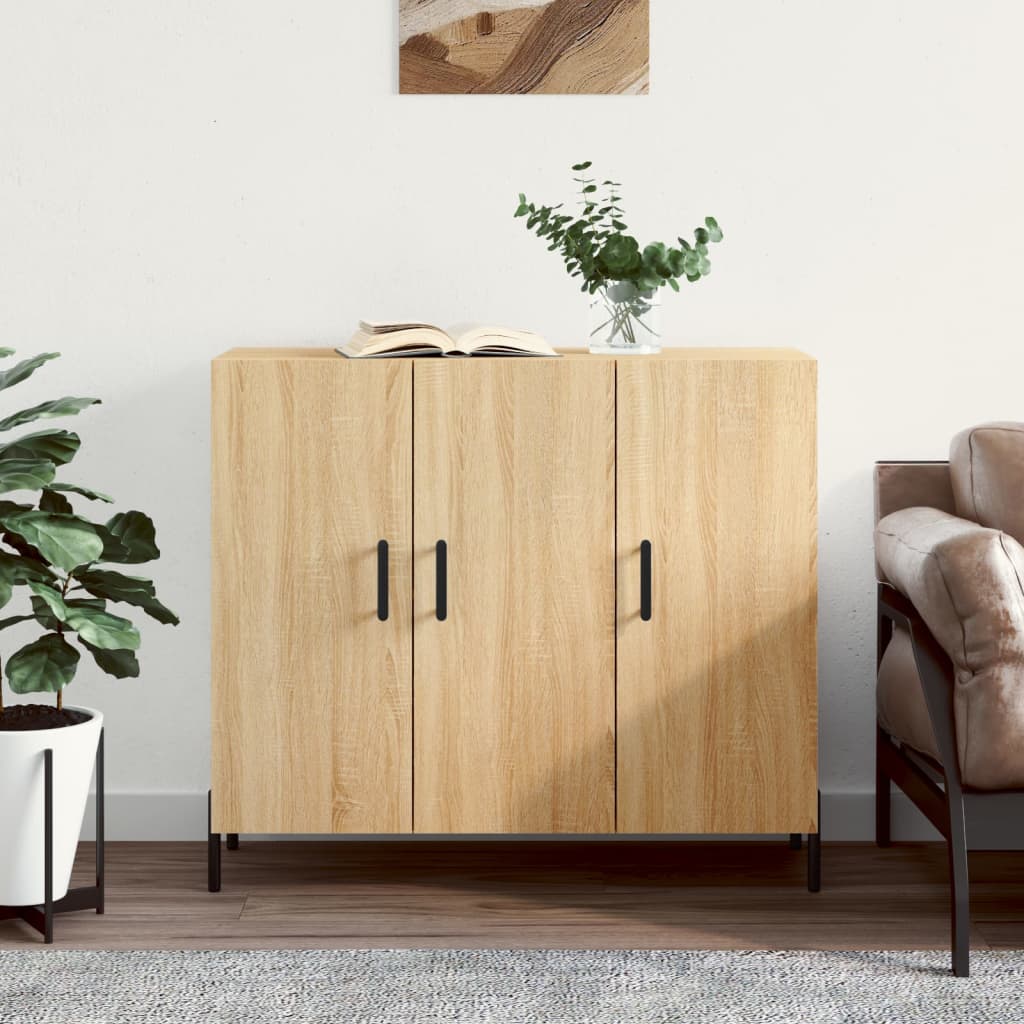 vidaXL Sideboard Sonoma Oak 90x34x80 cm Engineered Wood