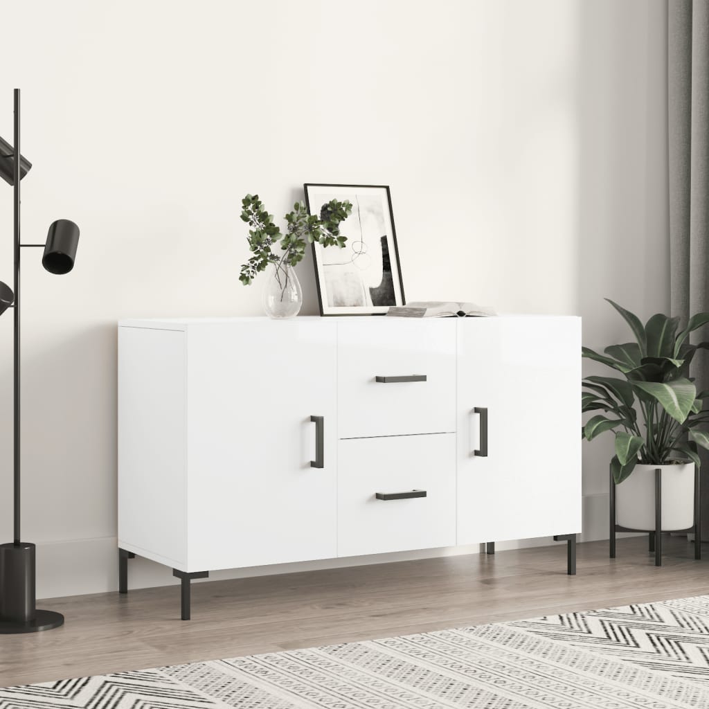 vidaXL Sideboard High Gloss White 100x36x60 cm Engineered Wood