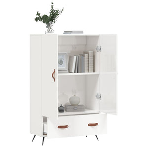 vidaXL Highboard High Gloss White 69.5x31x115 cm Engineered Wood