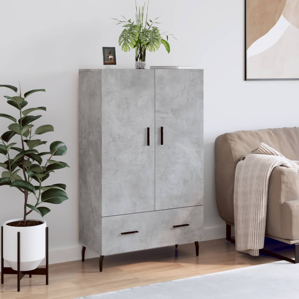 vidaXL Highboard Concrete Grey 69.5x31x115 cm Engineered Wood