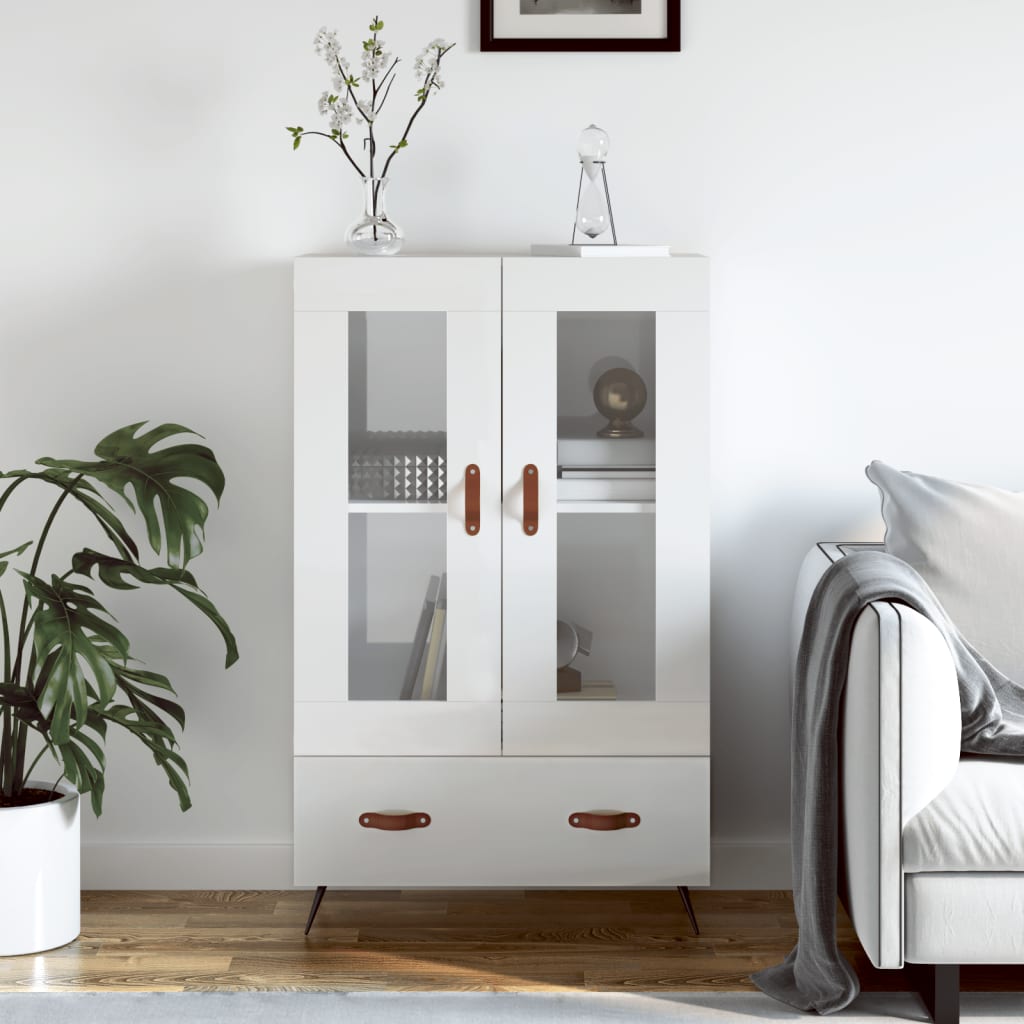 vidaXL Highboard High Gloss White 69.5x31x115 cm Engineered Wood