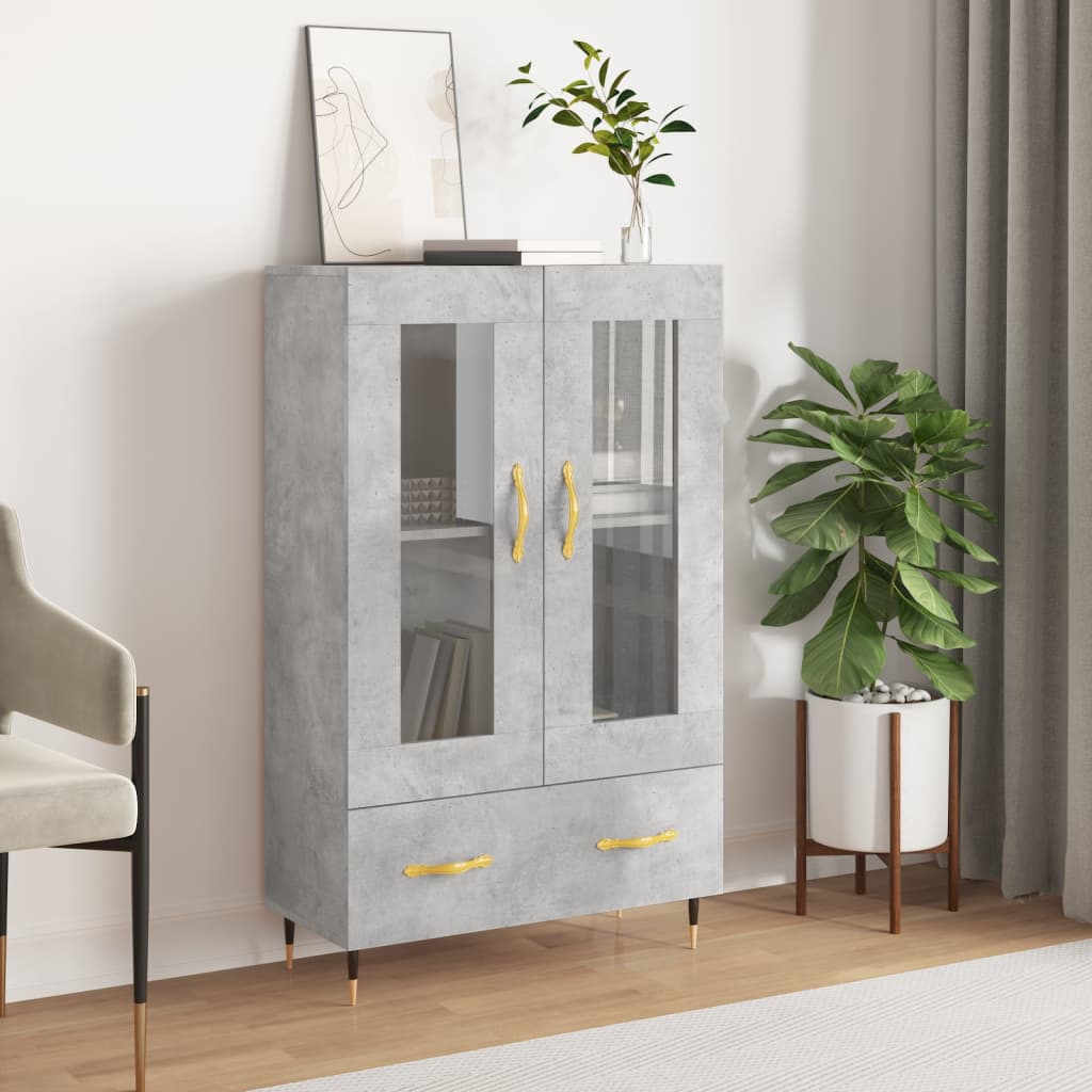 vidaXL Highboard Concrete Grey 69.5x31x115 cm Engineered Wood