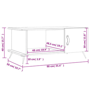 vidaXL Coffee Table Black 90x50x40 cm Engineered Wood