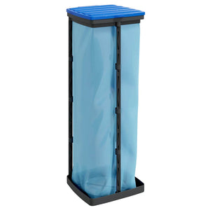 vidaXL Rubbish Bag Holders 2 pcs Black and Blue 120 L PP