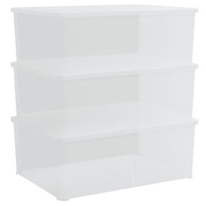 vidaXL Plastic Storage Boxes 3 pcs 10 L Stackable