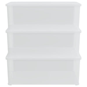 vidaXL Plastic Storage Boxes 3 pcs 10 L Stackable