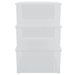 vidaXL Plastic Storage Boxes 3 pcs 10 L Stackable