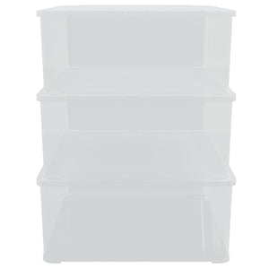 vidaXL Plastic Storage Boxes 3 pcs 25 L Stackable