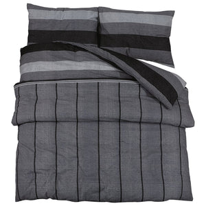 vidaXL Duvet Cover Set Dark Grey 200x220 cm Cotton