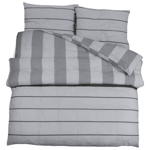 vidaXL Duvet Cover Set Grey 155x220 cm Cotton